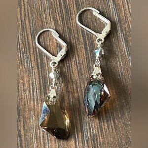 Smoky quartz, crystal earrings